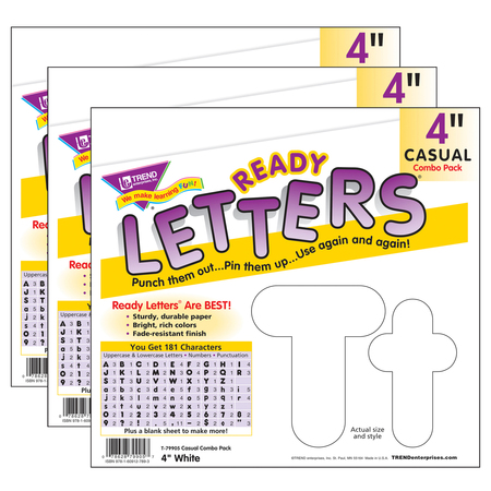 TREND ENTERPRISES White 4in Casual Combo Pack Ready Letters®, PK546 T79905